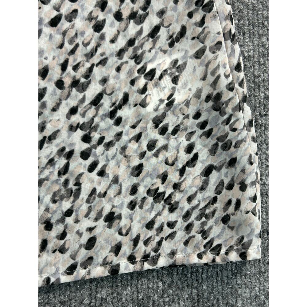 H&M Women's Sleeveless Button Front Blouse Gray Black Abstract Print Size 4 - Picture 4 of 6